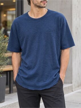 National Standards Men’s Cotton Slub T-Shirt Size L Navy